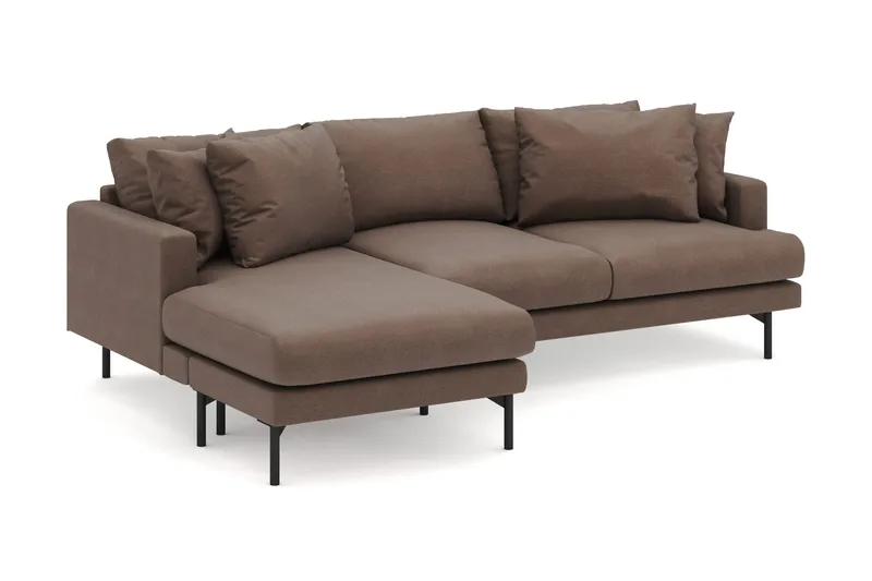 Menard 4-istuttava Vasenkätinen Syvä L-muotoinen Divaanisohva Kangasista - Ruskea - Huonekalut - Sohva - Divaanisohva - 3 istuttava sohva divaanilla