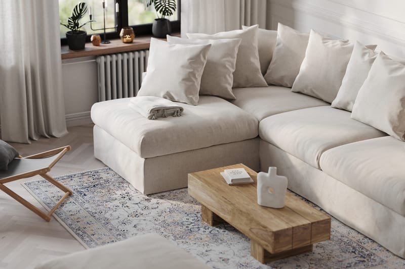 Menard 4-istuttava Vasenkätinen Syvä L-muotoinen Divaanisohva Kankaasta - Beige - Huonekalut - Sohva - Divaanisohva