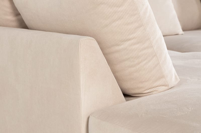 Menard 4-istuttava Vasenkätinen Syvä L-muotoinen Divaanisohva Manchesterista - Beige - Huonekalut - Sohva - Divaanisohva