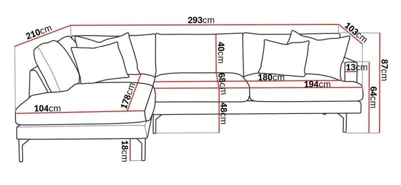 Menard 4-istuttava Vasenkätinen Syvä L-muotoinen Divaanisohva Manchesterista - Greige - Huonekalut - Sohva - Divaanisohva