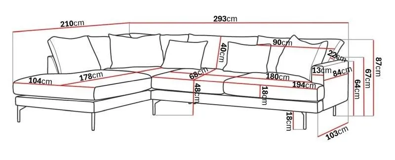 Menard 4-istuttava Vasenkätinen Syvä L-muotoinen Divaanisohva Manchesterista - Greige - Huonekalut - Sohva - Divaanisohva