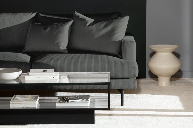 Menard 4-istuttava Vasenkätinen Syvä L-muotoinen Divaanisohva Manchesterista - Harmaa - Huonekalut - Sohva - Divaanisohva