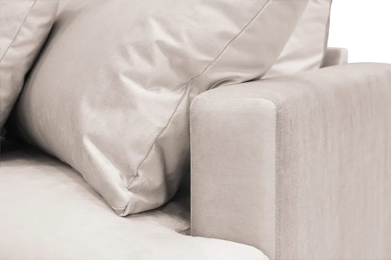 Menard 4-istuttava Vasenkätinen Syvä L-muotoinen Divaanisohva Sametti - Beige - Huonekalut - Sohva - Divaanisohva