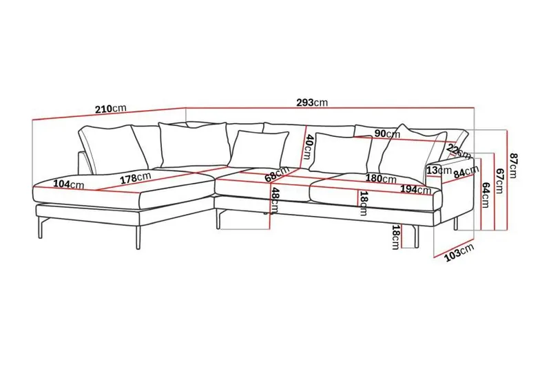 Menard 4-istuttava Vasenkätinen Syvä L-muotoinen Divaanisohva Sametti - Beige - Huonekalut - Sohva - Divaanisohva
