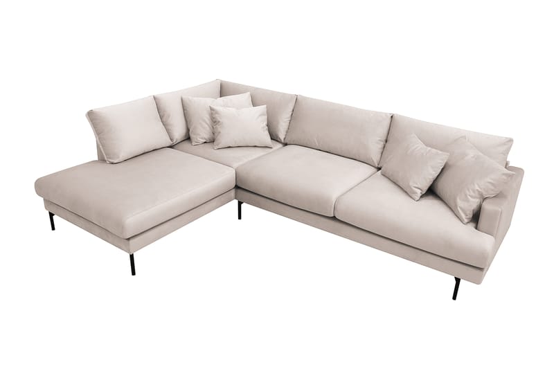 Menard 4-istuttava Vasenkätinen Syvä L-muotoinen Divaanisohva Sametti - Beige - Huonekalut - Sohva - Divaanisohva
