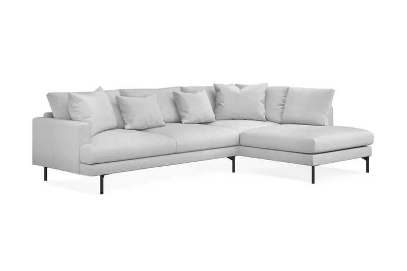 Menard 4-sits Soffa med Schäslong Höger - Vaaleanharmaa - Huonekalut - Sohva - Divaanisohva - 4 istuttava sohva divaanilla