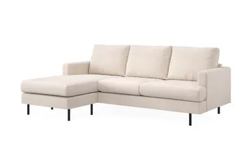 Menard Compact 3-istuttava Vasenkätinen L-muotoinen Divaanisohva Kankaasta - Beige - Huonekalut - Sohva - Divaanisohva - 3 istuttava sohva divaanilla