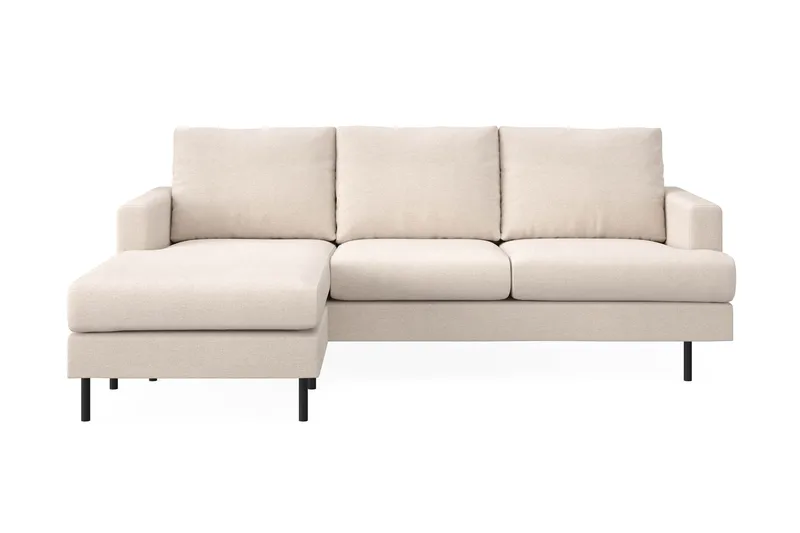Menard Compact 3-istuttava Vasenkätinen L-muotoinen Divaanisohva Kankaasta, Beige
