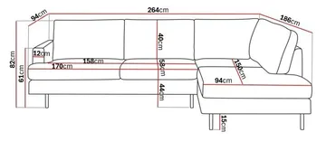 Menard Compact 4-istuttava Oikeakätinen L-muotoinen Divaanisohva Manchesterista - Beige - Huonekalut - Sohva - Divaanisohva