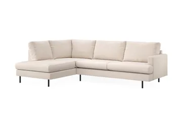 Menard Compact 4-istuttava Vasenkätinen L-muotoinen Divaanisohva Kankaasta - Beige - Huonekalut - Sohva - Divaanisohva - 4 istuttava sohva divaanilla