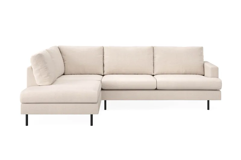 Menard Compact 4-istuttava Vasenkätinen L-muotoinen Divaanisohva Kankaasta, Beige
