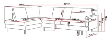 Menard Compact 4-istuttava Vasenkätinen L-muotoinen Divaanisohva Kankaasta - Beige - Huonekalut - Sohva - Divaanisohva - 4 istuttava sohva divaanilla