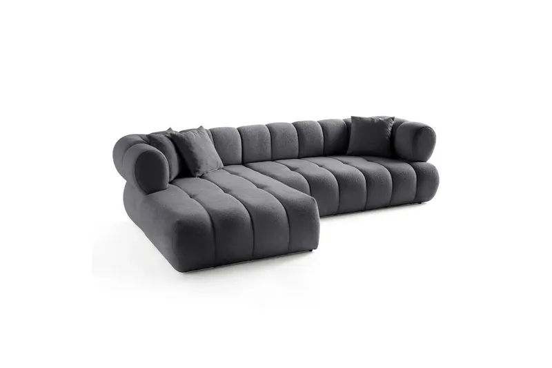 Mississauga Sohva divaanilla 3-istuttava - Tummanharmaa - Huonekalut - Sohva - Divaanisohva - 3 istuttava sohva divaanilla