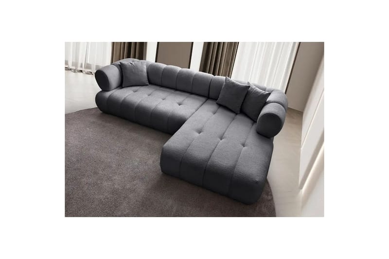 Mississauga Sohva divaanilla 3-istuttava - Tummanharmaa - Huonekalut - Sohva - Divaanisohva - 3 istuttava sohva divaanilla