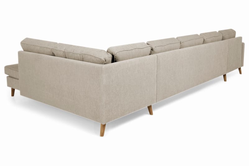 Monroe 6-istuttava Oikeakätinen U-muotoinen Large Sohva Divaanilla ja Divaaniosalla Kankaasta - Beige - Huonekalut - Sohva - Divaanisohva