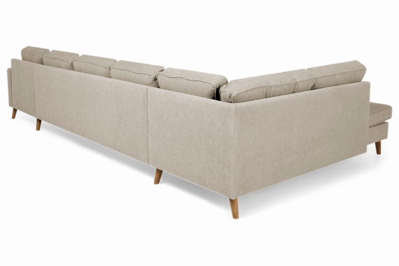Monroe 6-istuttava Vasenkätinen U-muotoinen Large Sohva Divaanilla ja Divaaniosalla Kankaasta - Beige - Huonekalut - Sohva - Divaanisohva