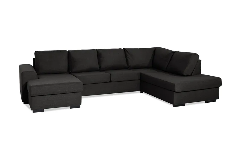 Ocean 4-istuttava Oikeakätinen U-muotoinen Sohva Divaanilla ja Divaaniosalla Kankaasta - Musta - Huonekalut - Sohva - Divaanisohva