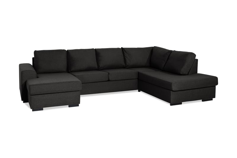 Ocean 4-istuttava Oikeakätinen U-muotoinen Sohva Divaanilla ja Divaaniosalla Kankaasta - Musta - Huonekalut - Sohva - Divaanisohva