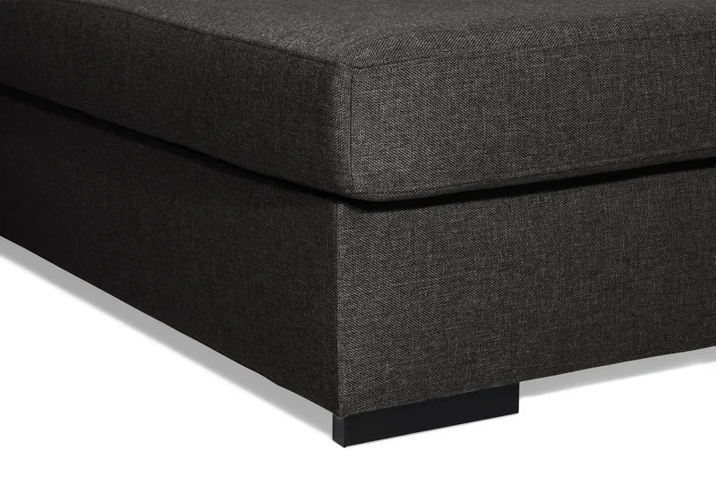 Ocean 4-istuttava Vasenkätinen U-muotoinen Sohva Divaanilla ja Divaaniosalla Kankaasta - Musta - Huonekalut - Sohva - Divaanisohva