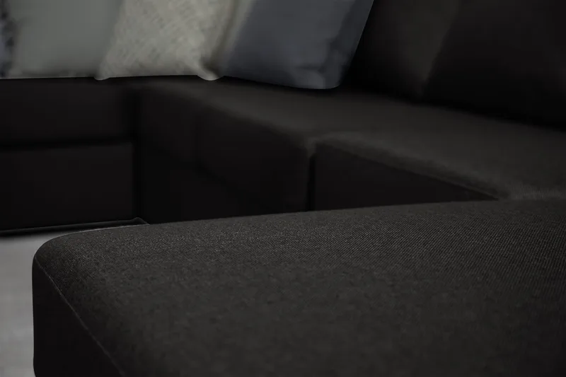 Ocean 5-istuttava Vasenkätinen U-muotoinen Large Sohva Divaanilla ja Divaaniosalla Kankaasta - Musta - Huonekalut - Sohva - Divaanisohva