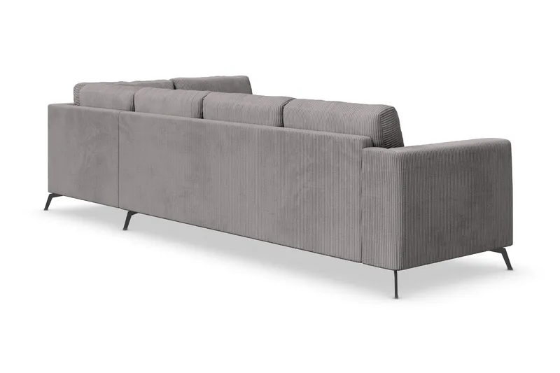 Ocean Lyx 4-istuttava Oikeakätinen L-muotoinen Divaanisohva Manchester-kankaalla - Tummanharmaa - Huonekalut - Sohva - Divaanisohva - 4 istuttava sohva divaanilla