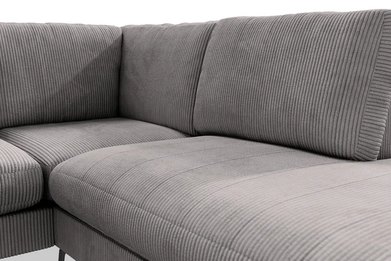 Ocean Lyx 4-istuttava Oikeakätinen L-muotoinen Divaanisohva Manchester-kankaalla - Tummanharmaa - Huonekalut - Sohva - Divaanisohva - 4 istuttava sohva divaanilla