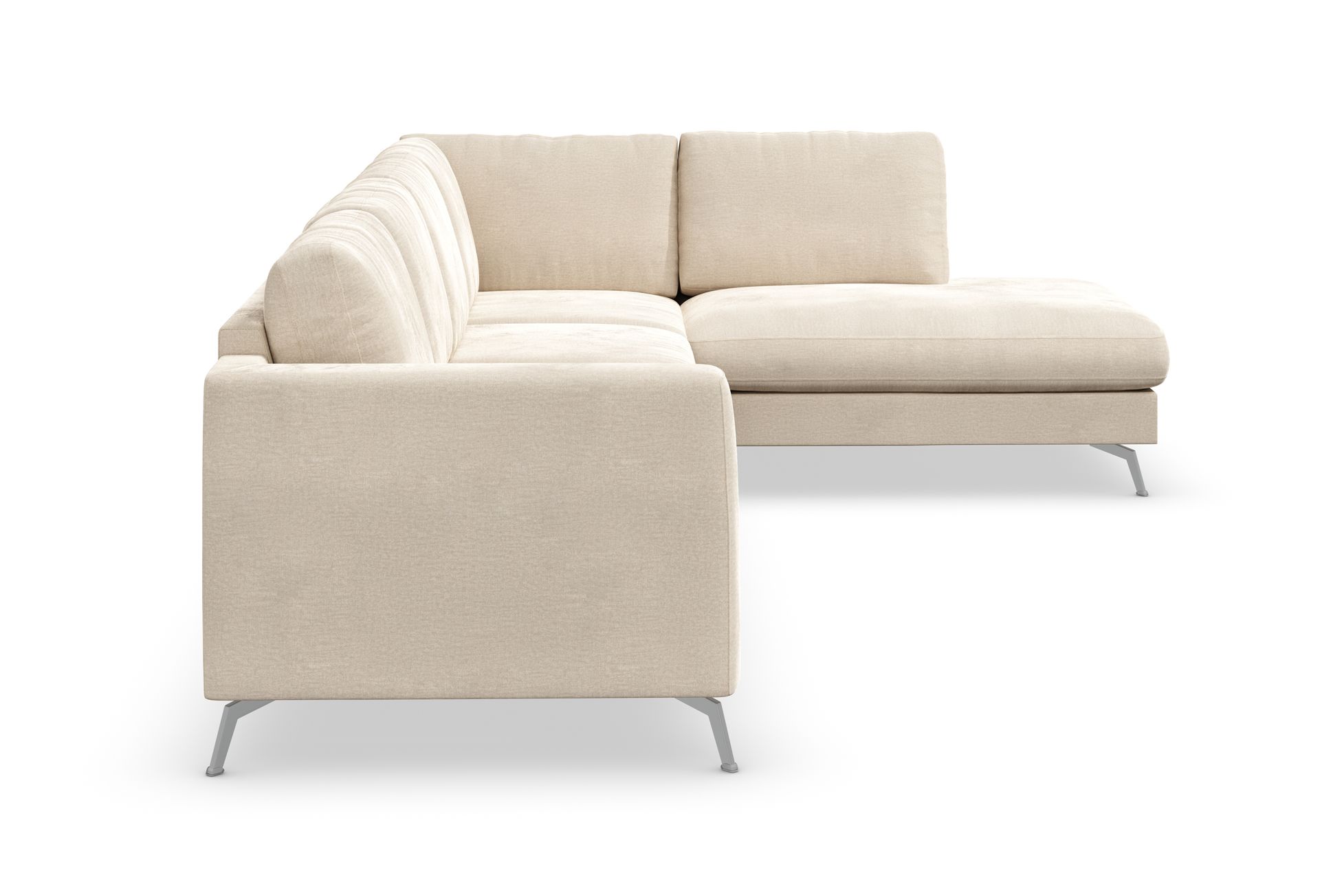 Ocean Lyx 4-istuttava Oikeakätinen L-muotoinen Divaanisohva Sametilla - Beige - Huonekalut - Sohva - Divaanisohva