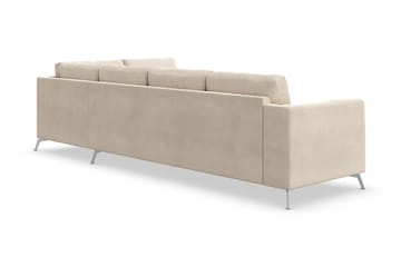 Ocean Lyx 4-istuttava Oikeakätinen L-muotoinen Divaanisohva Sametilla - Beige - Huonekalut - Sohva - Divaanisohva