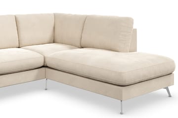 Ocean Lyx 4-istuttava Oikeakätinen L-muotoinen Divaanisohva Sametilla - Beige - Huonekalut - Sohva - Divaanisohva