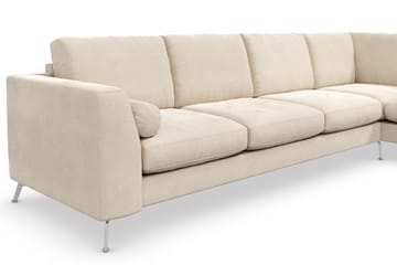 Ocean Lyx 4-istuttava Oikeakätinen L-muotoinen Divaanisohva Sametilla - Beige - Huonekalut - Sohva - Divaanisohva