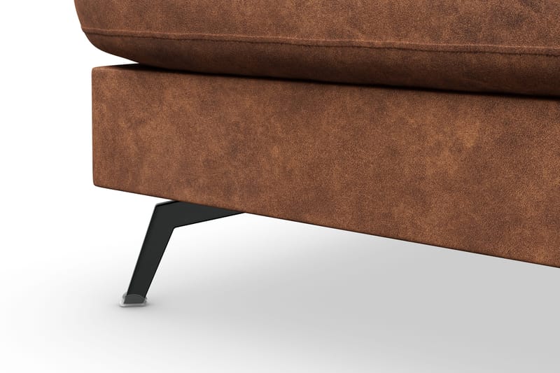 Ocean Lyx 4-istuttava Vasenkätinen L-muotoinen Divaanisohva Keinonahkalla - Ruskea - Huonekalut - Sohva - Divaanisohva - 4 istuttava sohva divaanilla