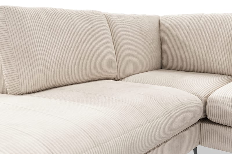Ocean Lyx 4-istuttava Vasenkätinen L-muotoinen Divaanisohva Manchester-kankaalla - Beige - Huonekalut - Sohva - Divaanisohva - 4 istuttava sohva divaanilla