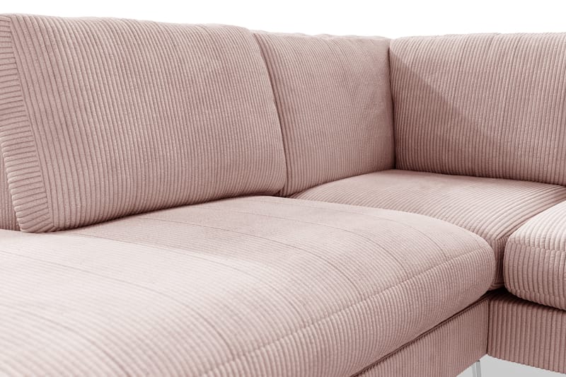 Ocean Lyx 4-istuttava Vasenkätinen L-muotoinen Divaanisohva Manchester-kankaalla - Vaaleanpunainen - Huonekalut - Sohva - Divaanisohva - 4 istuttava sohva divaanilla