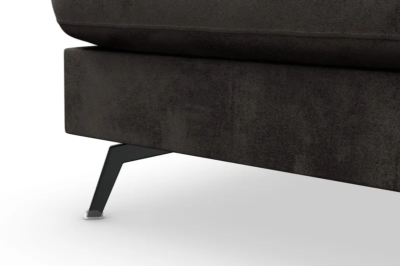 Ocean Lyx 4-istuttava Vasenkätinen L-muotoinen Divaanisohva Sametilla - Tummanharmaa - Huonekalut - Sohva - Divaanisohva - 4 istuttava sohva divaanilla