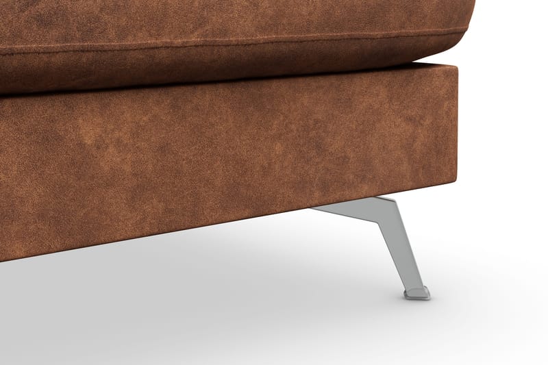 Ocean Lyx 5-istuttava Oikeakätinen L-muotoinen Divaanisohva Keinonahkalla - Ruskea - Huonekalut - Sohva - Divaanisohva - 4 istuttava sohva divaanilla