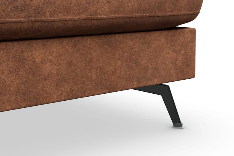 Ocean Lyx 5-istuttava Oikeakätinen L-muotoinen Divaanisohva Keinonahkalla - Ruskea - Huonekalut - Sohva - Divaanisohva - 4 istuttava sohva divaanilla