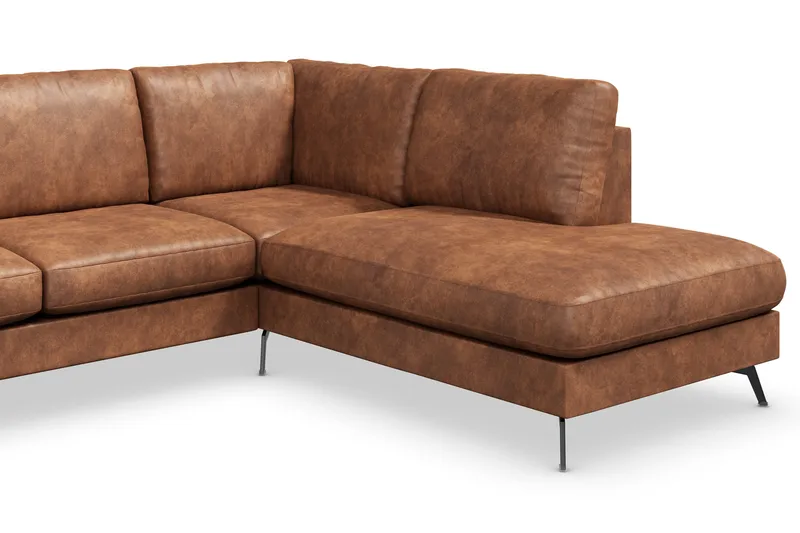 Ocean Lyx 6-istuttava Oikeakätinen U-muotoinen Sohva Divaanilla ja Divaanituolilla + Rahi Keinonahkalla - Ruskea - Huonekalut - Sohva - U-Sohva