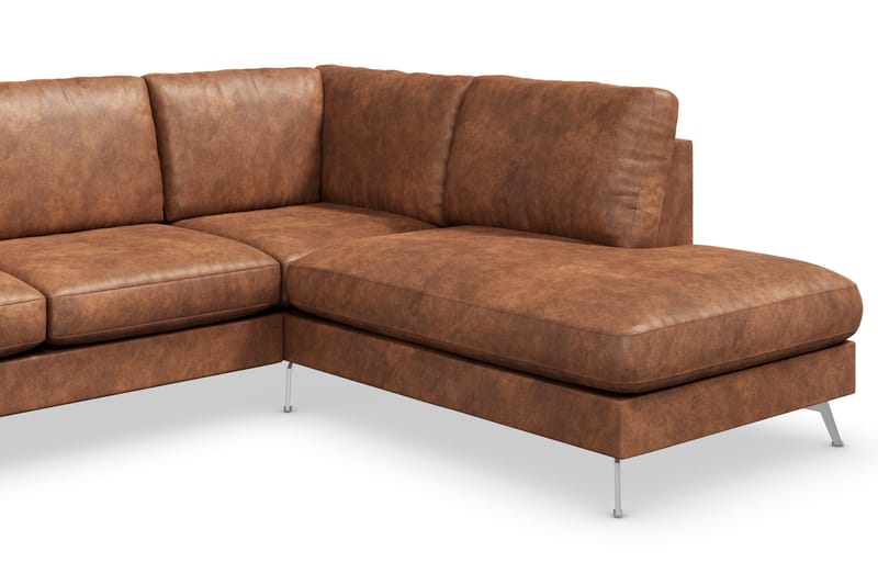 Ocean Lyx 6-istuttava Oikeakätinen U-muotoinen Sohva Divaanilla ja Divaanituolilla + Rahi Keinonahkalla - Ruskea - Huonekalut - Sohva - U-Sohva