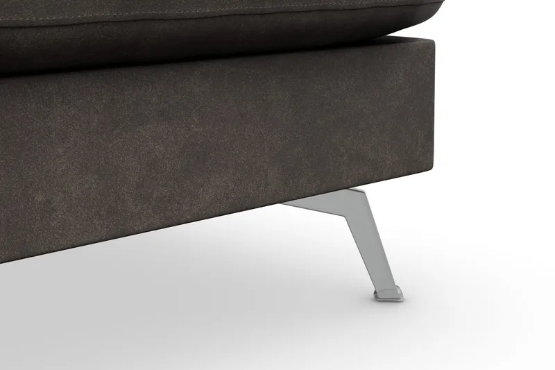 Ocean Lyx 6-istuttava Oikeakätinen U-muotoinen Sohva Divaanilla ja Divaanituolilla + Rahi Keinonahkalla - Tummanharmaa - Huonekalut - Sohva - U-Sohva