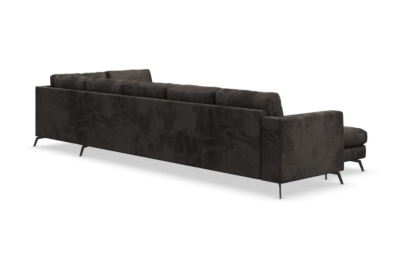Ocean Lyx 6-istuttava Oikeakätinen U-muotoinen Sohva Divaanilla ja Divaanituolilla + Rahi Sametilla - Tummanharmaa - Huonekalut - Sohva - U-Sohva