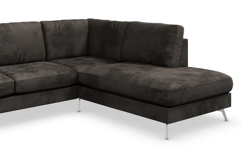 Ocean Lyx 6-istuttava Oikeakätinen U-muotoinen Sohva Divaanilla ja Divaanituolilla + Rahi Sametilla - Tummanharmaa - Huonekalut - Sohva - U-Sohva