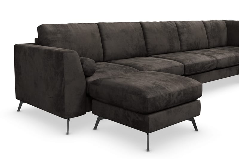 Ocean Lyx 6-istuttava Oikeakätinen U-muotoinen Sohva Divaanilla ja Divaanituolilla + Rahi Sametilla - Tummanharmaa - Huonekalut - Sohva - U-Sohva
