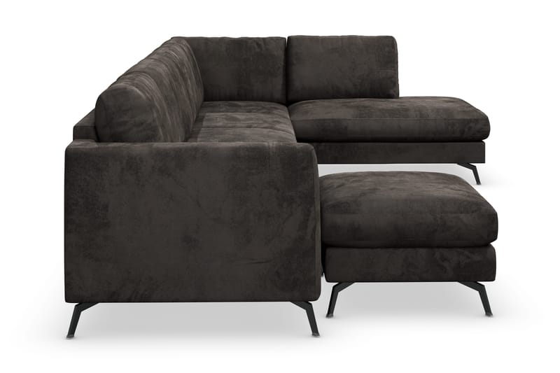 Ocean Lyx 6-istuttava Oikeakätinen U-muotoinen Sohva Divaanilla ja Divaanituolilla + Rahi Sametilla - Tummanharmaa - Huonekalut - Sohva - U-Sohva