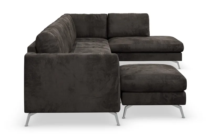 Ocean Lyx 6-istuttava Oikeakätinen U-muotoinen Sohva Divaanilla ja Divaanituolilla + Rahi Sametilla - Tummanharmaa - Huonekalut - Sohva - U-Sohva