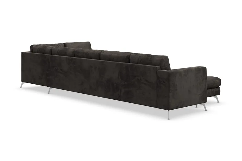 Ocean Lyx 6-istuttava Oikeakätinen U-muotoinen Sohva Divaanilla ja Divaanituolilla + Rahi Sametilla - Tummanharmaa - Huonekalut - Sohva - U-Sohva