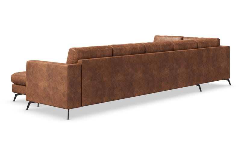 Ocean Lyx 6-istuttava Vasenkätinen U-muotoinen Sohva Divaanilla ja Divaanituolilla + Rahi Keinonahkalla - Ruskea - Huonekalut - Sohva - Divaanisohva