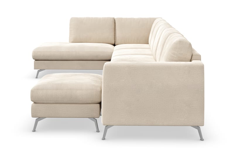Ocean Lyx 6-istuttava Vasenkätinen U-muotoinen Sohva Divaanilla ja Divaanituolilla + Rahi Sametilla - Beige - Huonekalut - Sohva - Divaanisohva
