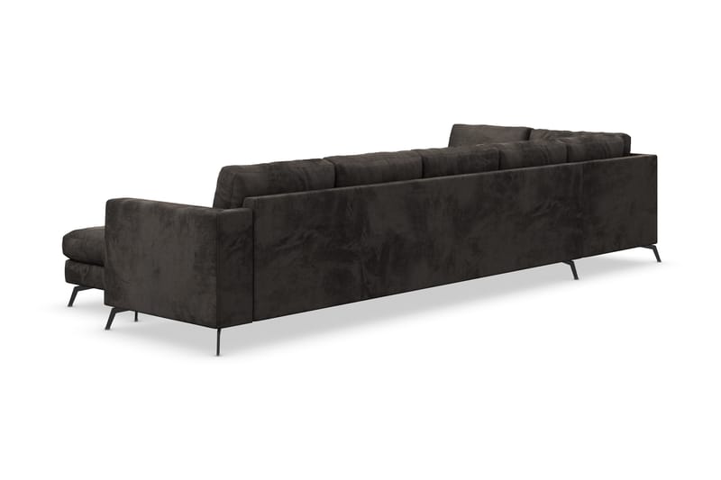 Ocean Lyx 6-istuttava Vasenkätinen U-muotoinen Sohva Divaanilla ja Divaanituolilla + Rahi Sametilla - Tummanharmaa - Huonekalut - Sohva - Divaanisohva