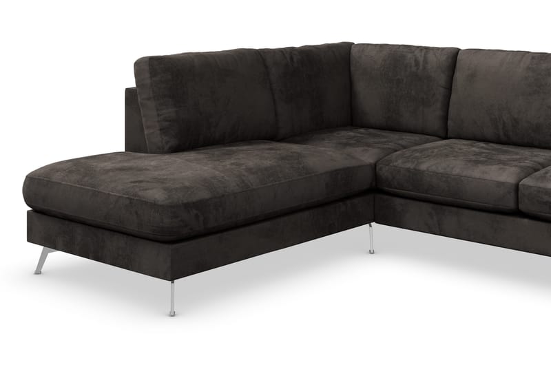 Ocean Lyx 6-istuttava Vasenkätinen U-muotoinen Sohva Divaanilla ja Divaanituolilla + Rahi Sametilla - Tummanharmaa - Huonekalut - Sohva - Divaanisohva