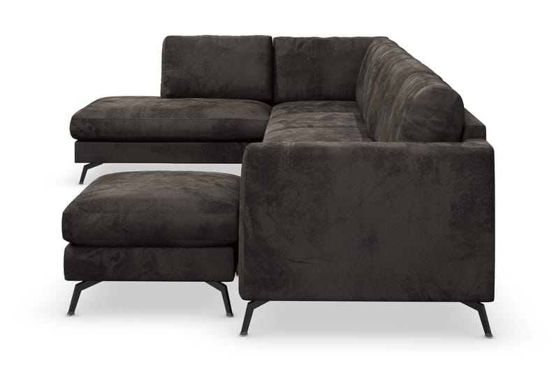 Ocean Lyx 6-istuttava Vasenkätinen U-muotoinen Sohva Divaanilla ja Divaanituolilla + Rahi Sametilla - Tummanharmaa - Huonekalut - Sohva - Divaanisohva